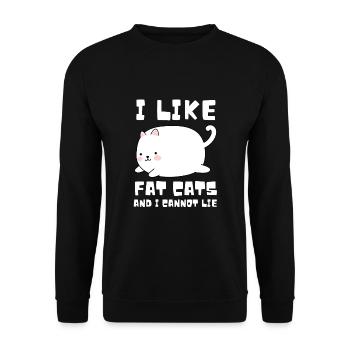 Fat Cat Obesity - Unisex Sweatshirt - black - Front - Alina (178cm) & Michal (187cm)