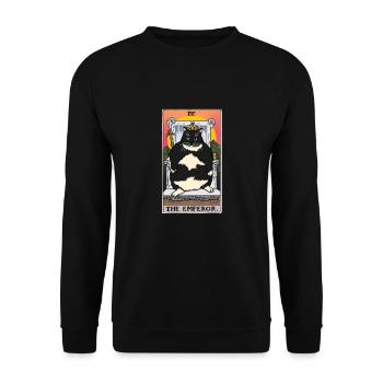 Fat Cat Obesity - Unisex Pullover - Schwarz - Vorne - Alina (178cm) & Michal (187cm)
