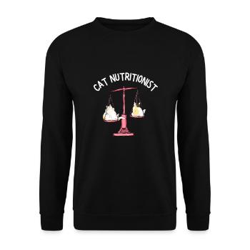 Fat Cat Obesity - Unisex Sweatshirt - black - Front - Alina (178cm) & Michal (187cm)