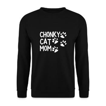 Chonk Cat Obesity - Unisex Sweatshirt - black - Front - Alina (178cm) & Michal (187cm)