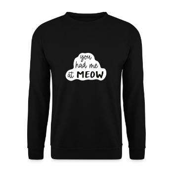 Chonk Cat Obesity - Unisex Sweatshirt - black - Front - Alina (178cm) & Michal (187cm)
