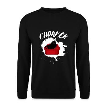 Chonk Cat Obesity - Unisex Pullover - Schwarz - Vorne - Alina (178cm) & Michal (187cm)