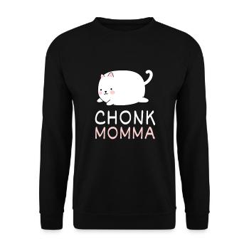 Chonk Cat Obesity - Unisex Pullover - Schwarz - Vorne - Alina (178cm) & Michal (187cm)