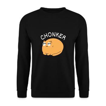 Chonk Cat Obesity - Unisex Pullover - Schwarz - Vorne - Alina (178cm) & Michal (187cm)