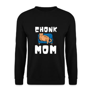 Chonk Cat Obesity - Unisex Sweatshirt - black - Front - Alina (178cm) & Michal (187cm)