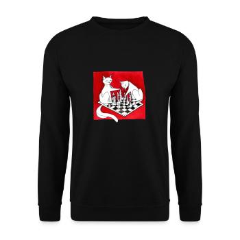Chess Master Chess Club & 3 Way Chess Game - Unisex Sweatshirt - black - Front - Alina (178cm) & Michal (187cm)