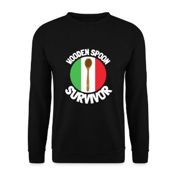 I Survived The Wooden Spoon - Parenting - Unisex Sweatshirt - black - Front - Alina (178cm) & Michal (187cm)
