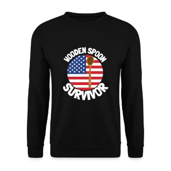 I Survived The Wooden Spoon - Parenting - Unisex Sweatshirt - black - Front - Alina (178cm) & Michal (187cm)