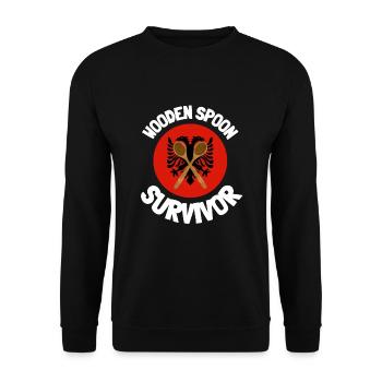 I Survived The Wooden Spoon - Parenting - Unisex Sweatshirt - black - Front - Alina (178cm) & Michal (187cm)