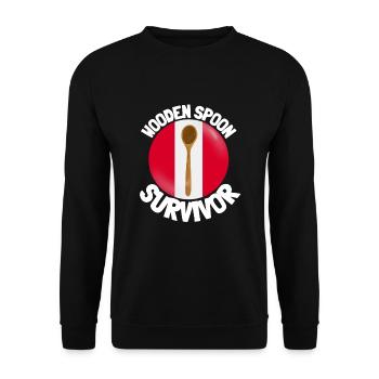 I Survived The Wooden Spoon - Parenting - Unisex Sweatshirt - black - Front - Alina (178cm) & Michal (187cm)