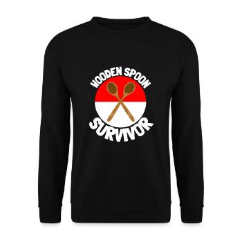 I Survived The Wooden Spoon - Parenting - Unisex Sweatshirt - black - Front - Alina (178cm) & Michal (187cm)