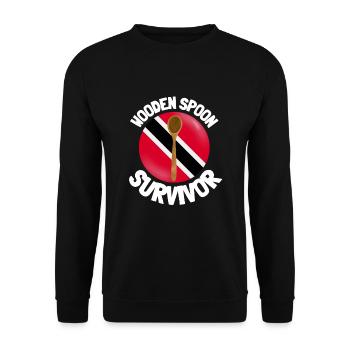 I Survived The Wooden Spoon - Parenting - Unisex Sweatshirt - black - Front - Alina (178cm) & Michal (187cm)