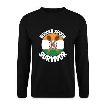 I Survived The Wooden Spoon - Parenting - Unisex Sweatshirt - black - Front - Alina (178cm) & Michal (187cm)