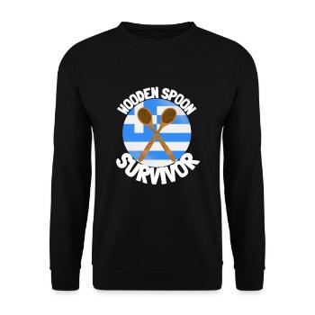 I Survived The Wooden Spoon - Parenting - Unisex Sweatshirt - black - Front - Alina (178cm) & Michal (187cm)