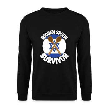 I Survived The Wooden Spoon - Parenting - Unisex Sweatshirt - black - Front - Alina (178cm) & Michal (187cm)