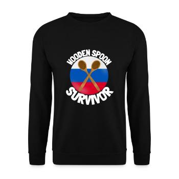 I Survived The Wooden Spoon - Parenting - Unisex Sweatshirt - black - Front - Alina (178cm) & Michal (187cm)