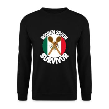 I Survived The Wooden Spoon - Parenting - Unisex Sweatshirt - black - Front - Alina (178cm) & Michal (187cm)