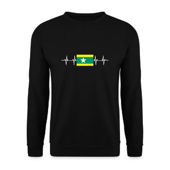 Japan Flag - Ehime - Unisex Sweatshirt - black - Front - Alina (178cm) & Michal (187cm)