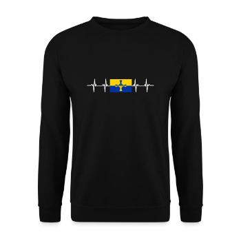 United Kingdom Durham Flag - Unisex Pullover - Schwarz - Vorne - Alina (178cm) & Michal (187cm)