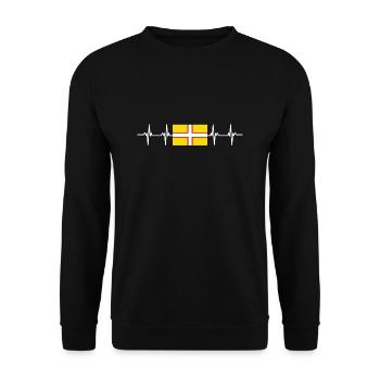 United Kingdom Dorset Flag - Unisex Pullover - Schwarz - Vorne - Alina (178cm) & Michal (187cm)