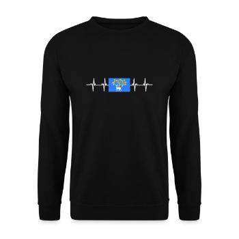 United Kingdom Berkshire Flag - Unisex Pullover - Schwarz - Vorne - Alina (178cm) & Michal (187cm)