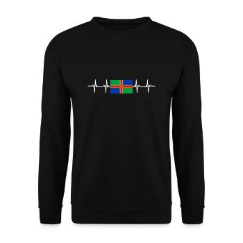United Kingdom Lincolnshire Flag - Unisex Pullover - Schwarz - Vorne - Alina (178cm) & Michal (187cm)