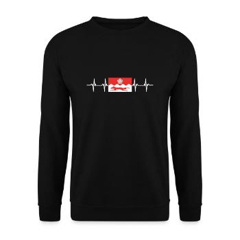 United Kingdom Leicestershire Flag - Unisex Pullover - Schwarz - Vorne - Alina (178cm) & Michal (187cm)