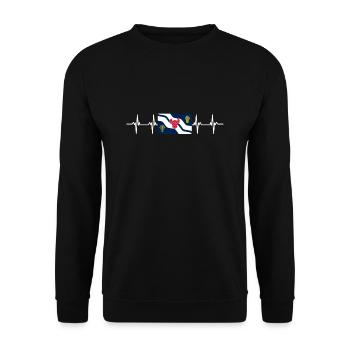 United Kingdom Oxfordshire Flag - Unisex Pullover - Schwarz - Vorne - Alina (178cm) & Michal (187cm)