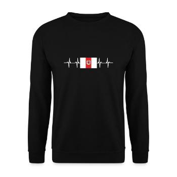 Poland West Pomerania Flag - Unisex Pullover - Schwarz - Vorne - Alina (178cm) & Michal (187cm)