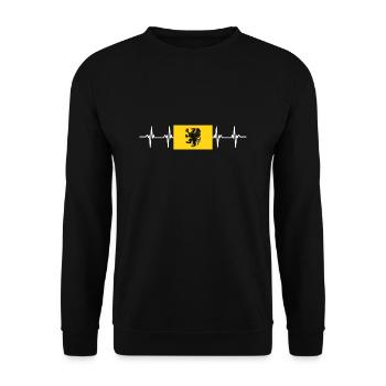 Poland Pomerania Flag - Unisex Pullover - Schwarz - Vorne - Alina (178cm) & Michal (187cm)