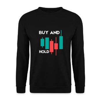 Investment Strategy Buy And Hold - Unisex Pullover - Schwarz - Vorne - Alina (178cm) & Michal (187cm)