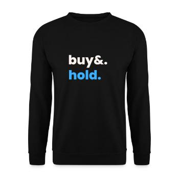 Investment Strategy Buy And Hold - Unisex Pullover - Schwarz - Vorne - Alina (178cm) & Michal (187cm)