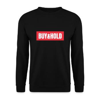 Investment Strategy Buy And Hold - Unisex Pullover - Schwarz - Vorne - Alina (178cm) & Michal (187cm)
