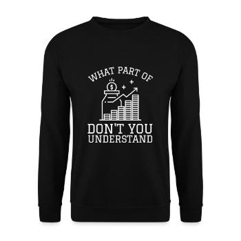 Investment Strategy Buy And Hold - Unisex Pullover - Schwarz - Vorne - Alina (178cm) & Michal (187cm)