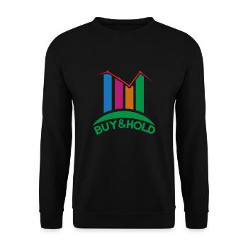 Investment Strategy Buy And Hold - Unisex Pullover - Schwarz - Vorne - Alina (178cm) & Michal (187cm)