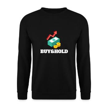 Investment Strategy Buy And Hold - Unisex Pullover - Schwarz - Vorne - Alina (178cm) & Michal (187cm)