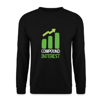 Investment Strategy Buy And Hold - Unisex Pullover - Schwarz - Vorne - Alina (178cm) & Michal (187cm)