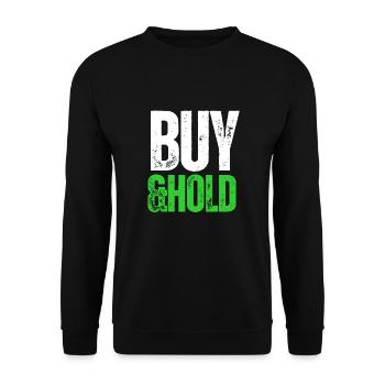Investment Strategy Buy And Hold - Unisex Pullover - Schwarz - Vorne - Alina (178cm) & Michal (187cm)