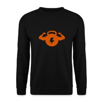 Kettlebell Workout Retro Fitness Gym - Unisex Pullover - Schwarz - Vorne - Alina (178cm) & Michal (187cm)