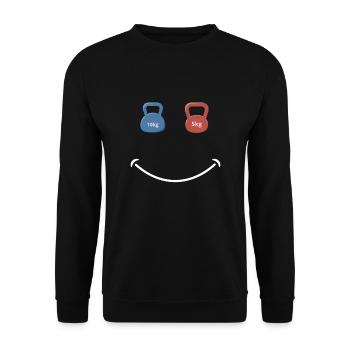 Kettlebell Workout Retro Fitness Gym - Unisex Pullover - Schwarz - Vorne - Alina (178cm) & Michal (187cm)