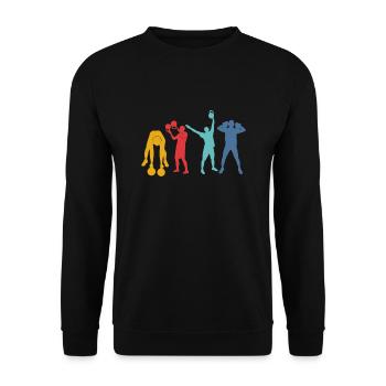 Kettlebell Workout Retro Fitness Gym - Unisex Pullover - Schwarz - Vorne - Alina (178cm) & Michal (187cm)