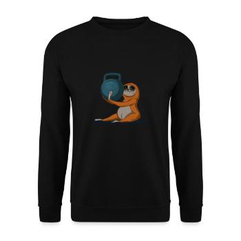 Kettlebell Workout Retro Fitness Gym - Unisex Pullover - Schwarz - Vorne - Alina (178cm) & Michal (187cm)