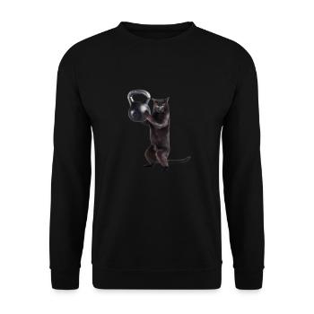 Kettlebell Workout Retro Fitness Gym - Unisex Pullover - Schwarz - Vorne - Alina (178cm) & Michal (187cm)