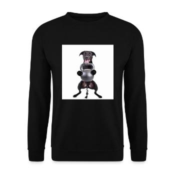 Kettlebell Workout Retro Fitness Gym - Unisex Pullover - Schwarz - Vorne - Alina (178cm) & Michal (187cm)