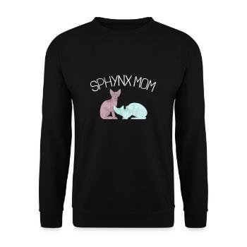 Sphynx Mom Cat Hairless Cat Owner - Unisex Sweatshirt - black - Front - Alina (178cm) & Michal (187cm)