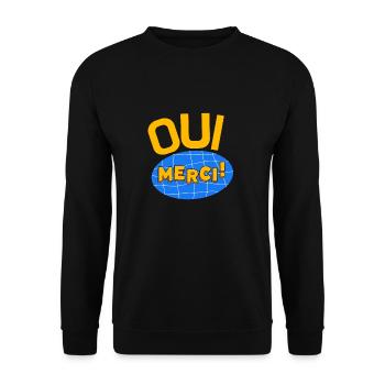 Oui Oui Merci - Unisex Pullover - Schwarz - Vorne - Alina (178cm) & Michal (187cm)