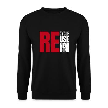 Recycle Reuse Renew Rethink Wind Turbine - Wind - Unisex Pullover - Schwarz - Vorne - Alina (178cm) & Michal (187cm)