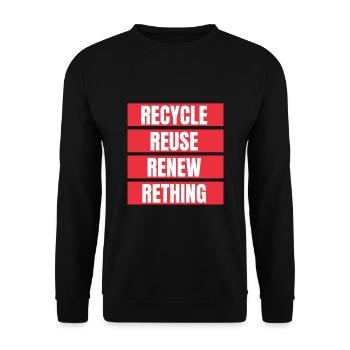 Recycle Reuse Renew Rethink Wind Turbine - Wind - Unisex Sweatshirt - black - Front - Alina (178cm) & Michal (187cm)