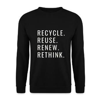 Recycle Reuse Renew Rethink Wind Turbine - Wind - Unisex Pullover - Schwarz - Vorne - Alina (178cm) & Michal (187cm)