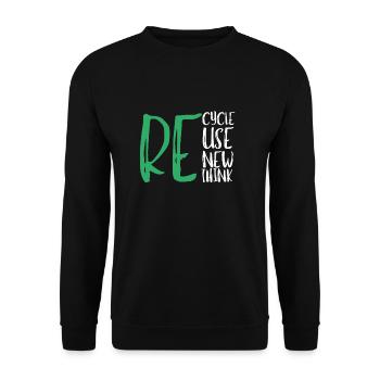 Recycle Reuse Renew Rethink Wind Turbine - Wind - Unisex Pullover - Schwarz - Vorne - Alina (178cm) & Michal (187cm)